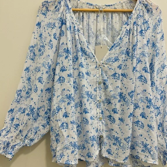 Rails Mariah Linen-Blend Floral Blouse - Picture 7 of 16